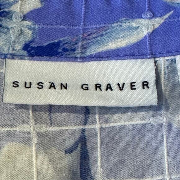 Susan Graver Petite Medium Embroidered Floral Button Front Midi Shirt Dress - Picture 8 of 10